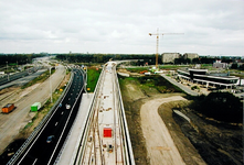 2001-2612 Gezicht op de Verlengde Calandlijn ( Beneluxlijn ) in aanleg. In het midden het traject Beneluxtunnel ...