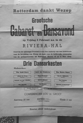 2005-7268 Een affiche over een feest op 8-2-1946. Als dank van gedeporteerde Rotterdammers, slachtoffers van een razzia ...