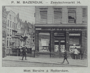 XIV-485 Boekhandel P.M. Bazendijk aan de Zeevischmarkt 14.