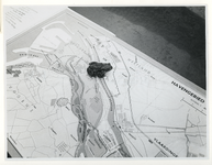 1972-1148 Een symbolische voorstelling van de natuur in het Rijnpoortgebied: een kikker op een kaart van het ...