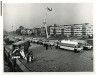 1973-1746 De opstelling van het materieel van de Rotterdamse Brandweer aan de Maasboulevard.