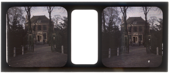 26-22-48 Stereofoto, autochroom, van Huis Schoonoord van de familie Stahl - Van Hoboken aan de Parklaan.