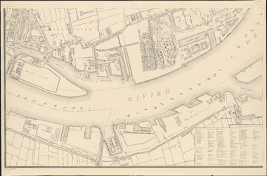 I-114-3 Plattegrond van Rotterdam. Blad 3: het afgebeelde gebied omvat: Delfshaven, Charlois, Katendrecht en het Nieuwe Werk