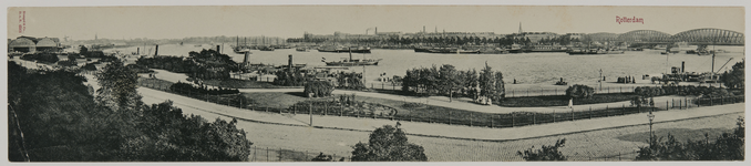 1972-1394 De Spoorbrug over de Nieuwe Maas bij Rotterdam, gezien vanaf de Oosterkade aan de Linker Maasoever.