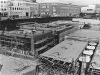 X-11-492 Aanleg van de metro, omgeving Schiedamse Vest - Blaak - Coolsingel.De bouw van station Beurs.Perrondelen in de ...