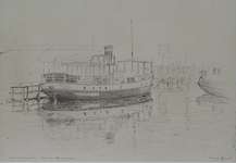 1980-3902 Gemeentedok en boot in de Dokhaven. Uit de Doklaan naar het noorden.