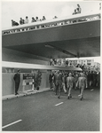 1968-1700 Opening verkeerstunnel Lombardijen-IJsselmonde. Op de voorgrond de wethouder van Financiën, drs. J. Reehorst ...