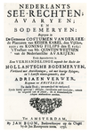 1971-753 Het titelblad van de Nederlandse zeerechten omstreeks 1730.