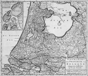 1969-316 Kaart van Holland. Inzetkaartje: Texel, Wieringen en Vlieland