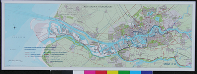 1969-788 Kaart van Rotterdam en omgeving waarop de uitvoering van het hoofdwegennet en de waterkeringen per 1 januari ...