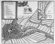 1973-5436 Plattegrond van Schiedam. Inzetkaartje: de monding van de haven in de Nieuwe Maas