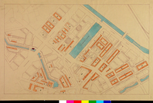 1978-1554 Stratenplan van Blijdorp en de Bergpolder, met aanduiding van de bebouwing en het voormalige tracé van de ...