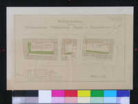 1978-1588 Plattegrond van percelen gelegen tussen Willebrordusstraat, Willebrordusplein, Bergweg en Rodenrijselaan met ...