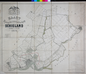 1979-104 Kaart van het hoogheemraadschap van Schieland met daarop aangegeven het tracé van de geprojecteerde spoorlijn ...