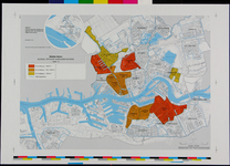 1979-374 Kaart van Rotterdam en de riolering, met een ontwerp voor de aanpassing van de berging. Inzet: Hoek van Holland