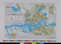 1979-378 Kaart van Rotterdam met een overzicht van de rioleringsdistricten en het transportsysteem. Inzet: Hoek van Holland