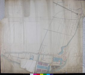 1979-704 Kaart van Cool en het Nieuwe Werk met een plan voor de aanleg van een spoorlijn van het Slagveld naar de ...