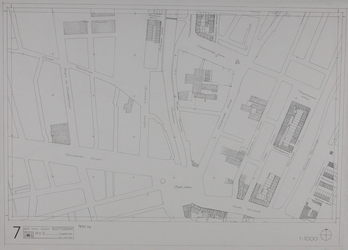 1980-18 Kaart van de binnenstad van Rotterdam, bestaande uit 20 bladen. Blad 7 het Oostplein en omgeving