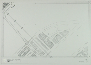 1980-26 Kaart van de binnenstad van Rotterdam, bestaande uit 20 bladen. Blad 15 een deel van het Noordereiland