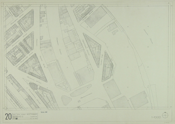 1980-31 Kaart van de binnenstad van Rotterdam, bestaande uit 20 bladen. Blad 20 de Nassauhaven en omgeving