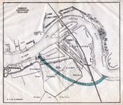 1980-359 Kaart van Feijenoord en Hillesluis met een geprojecteerd kanaal door de Hillepolder