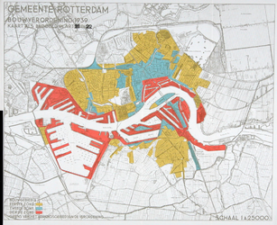 1982-1826 Kaart van Rotterdam met verdeling in bouwzones