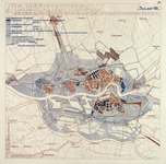 1983-66 Kaart van Rotterdam met vermelding van de bestaande en toekomstige bebouwing en industrie- en handelsterreinen, ...