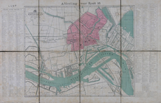 1984-1612 Plattegrond van Rotterdam en omgeving waarop in kleur de brandweerdistricten 8 t/m 11 en 15 t/m 17 zijn aangegeven