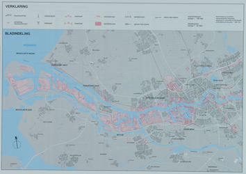 1988-707 Overzicht van de bewegwijzering van het Rotterdamse havengebied met een overzichtkaart en 8 detailkaarten