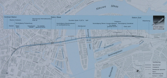 1990-297 Plattegrond van de Willemsspoortunnel en omgeving