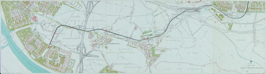 1991-3379-1 Kaart van de metrolijn van Pendrecht naar Hoogvliet langs de Groene Kruisweg