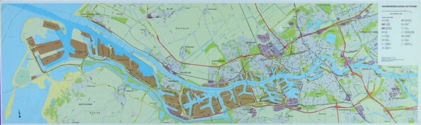 1992-275 Kaart van het havengebied van Rotterdam, van Ridderkerk tot en met de Maasvlakte met vermelding van de ...