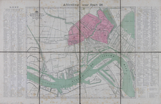 1994-130 Plattegrond van Rotterdam en omgeving waarop in kleur de brandweerdistricten 14 t/m 17 zijn aangegeven