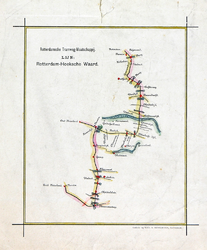 1995-561 Routekaartje van de lijn Rotterdam-Numansdorp van de Rotterdamsche Tramweg-Maatschappij