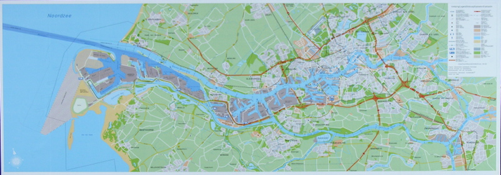 1995-97 Kaart van het havengebied van Rotterdam, van Ridderkerk tot en met de Maasvlakte