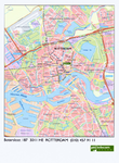 1999-550 Plattegrond van Rotterdam met de route naar het kantoor van PTT Telecom aan de Botersloot