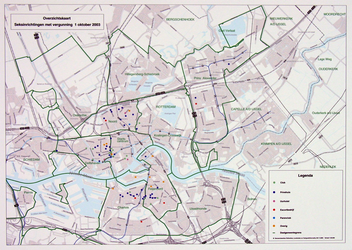2005-1581 Plattegrond van Rotterdam met vermelding van de seksinrichtingen met vergunning
