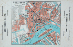 I-128 Plattegrond van het centrum van Rotterdam: de stadsdriehoek en de aangrenzende buurten aan de noord-, oost-, ...