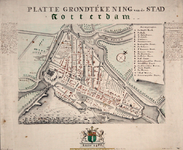 I-14-01 Gereconstrueerde plattegrond van de stad Rotterdam anno 1488.
