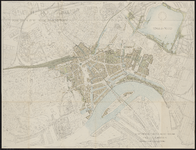 I-211 Kaart van Rotterdam en omgeving. In kleur zijn aangegeven het grondgebied van Rotterdam (groen) en de ...
