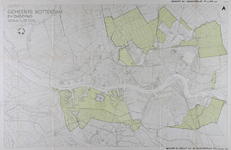 I-237 Kaart van Rotterdam en omgeving met aanduiding van gebieden bij Hoogvliet, IJsselmonde, Kralingen en Overschie