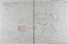 I-238 Kaart van Rotterdam en omgeving met aanduiding van industriegebieden in de Spaanse Polder, op de Vondelingenplaat ...
