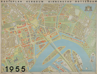 I-244B Kaart van het basisplan voor de herbouw van de binnenstad van Rotterdam