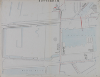 I-69-D Kaart van Rotterdam in 14 bladen (A t/m I, K t/m O) waarop het net van rioleringsbuizen en waterleidingen is ...