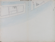 I-69-E Kaart van Rotterdam in 14 bladen (A t/m I, K t/m O) waarop het net van rioleringsbuizen en waterleidingen is ...