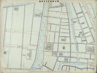 I-69-G Kaart van Rotterdam in 14 bladen (A t/m I, K t/m O) waarop het net van rioleringsbuizen en waterleidingen is ...