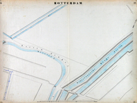 I-69-M Kaart van Rotterdam in 14 bladen (A t/m I, K t/m O) waarop het net van rioleringsbuizen en waterleidingen is ...