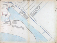 I-69-O Kaart van Rotterdam in 14 bladen (A t/m I, K t/m O) waarop het net van rioleringsbuizen en waterleidingen is ...