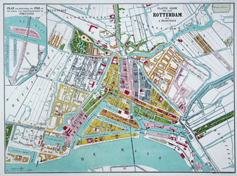 I-75-2 Plattegrond van Rotterdam. Het weergegeven stadsgebied wordt begrensd door het Park, de Diergaarde, de ...