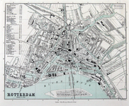I-84 Plattegrond van Rotterdam. Het afgebeelde stadsgebied wordt begrensd door het Park, het Oude Westen, de ...